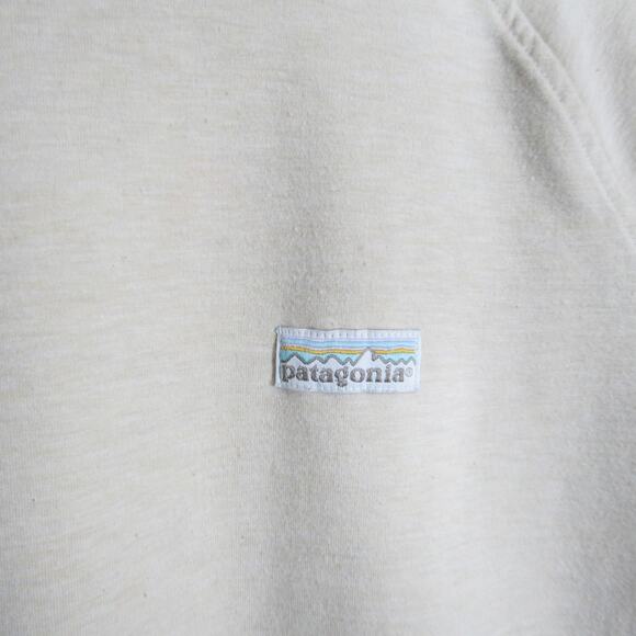 Patagonia Sweatshirt Womens Medium Beige Organic Cotton Crewneck Pullover Logo - Picture 3 of 10